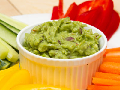 Fun and Fulfilling Guacamole Dip with Veggie Sticks